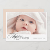 Minimale foto van Happy Easter Script Feestdagenkaart (Voorkant / Achterkant)