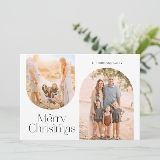 Minimale foto van het moderne Lijst van de Kunst Feestdagenkaart (Staand voorkant)