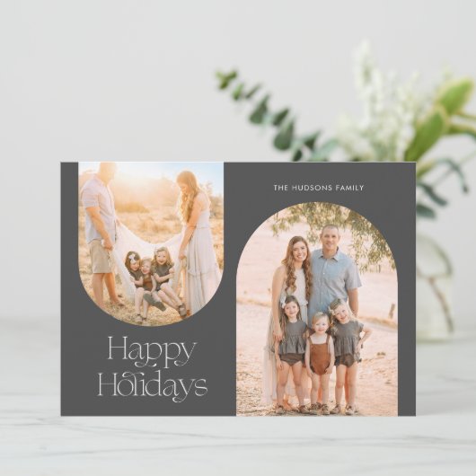 Minimale foto van het moderne Lijst van de Kunst Feestdagenkaart (Staand voorkant)