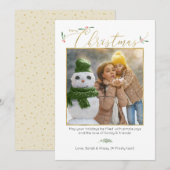 Minimale foto van ivoor + goudfotoserie feestdagenkaart (Voorkant / Achterkant)