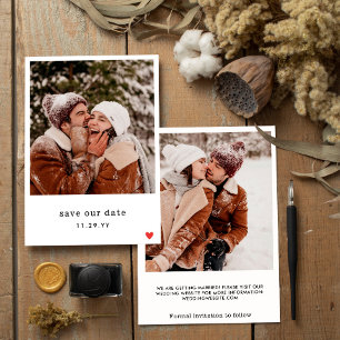 Minimale foto van lettertypemachine - Rode hoofdfo Save The Date