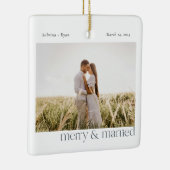 Minimale foto van Merry en Married Keramisch Ornament (Rechts)