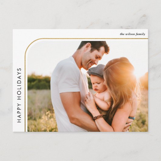 Minimale foto van Moderne Retro-Lijst Feestdagenkaart (Voorkant)