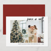 Minimale foto van Peace On Earth Brush Feestdagenkaart (Voorkant / Achterkant)