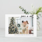 Minimale foto van Peace On Earth Brush Feestdagenkaart (Staand voorkant)