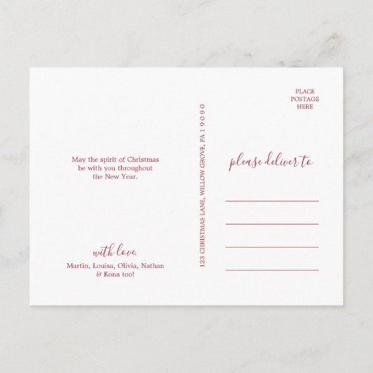 Minimale foto van rood Prettige feestdagen (Achterkant)