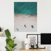 Minimale foto van strand en oceaan poster (Thuiskantoor)