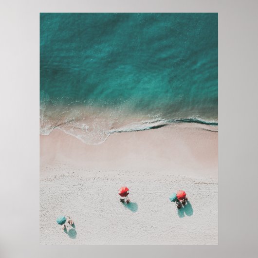 Minimale foto van strand en oceaan poster (Voorkant)