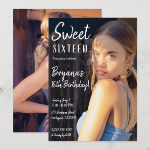 Minimale foto van Trendy Chic Sweet 16 Party Invit Kaart