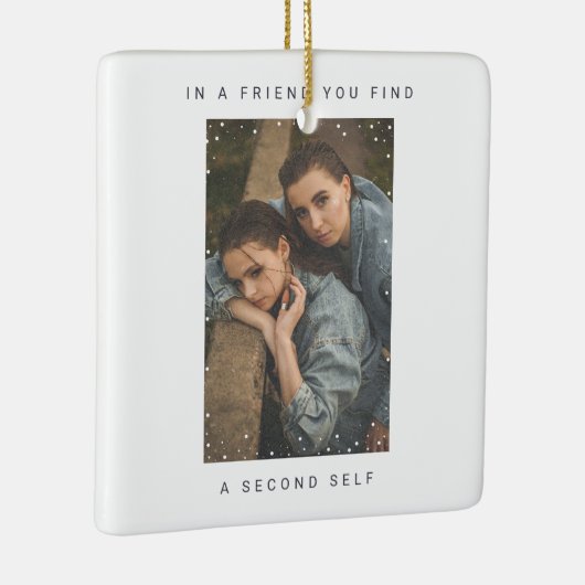 Minimale foto van twee foto's Snowfall Beste vrien Keramisch Ornament (Rechts)