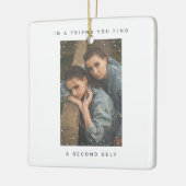 Minimale foto van twee foto's Snowfall Beste vrien Keramisch Ornament (Links)