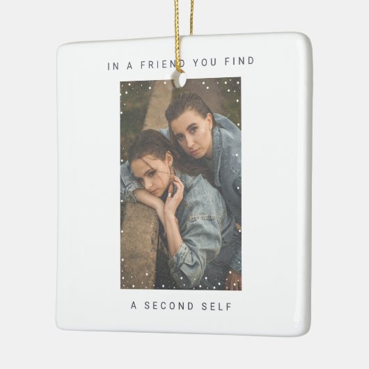 Minimale foto van twee foto's Snowfall Beste vrien Keramisch Ornament (Links)