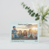 Minimale foto van vrede en liefde 3 feestdagenkaart (Staand voorkant)