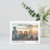 Minimale foto van vrede en liefde 3 feestdagenkaart (Staand voorkant)