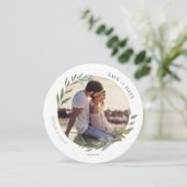 Minimale foto van Waterverf en goudcirculatie Save The Date (Staand voorkant)