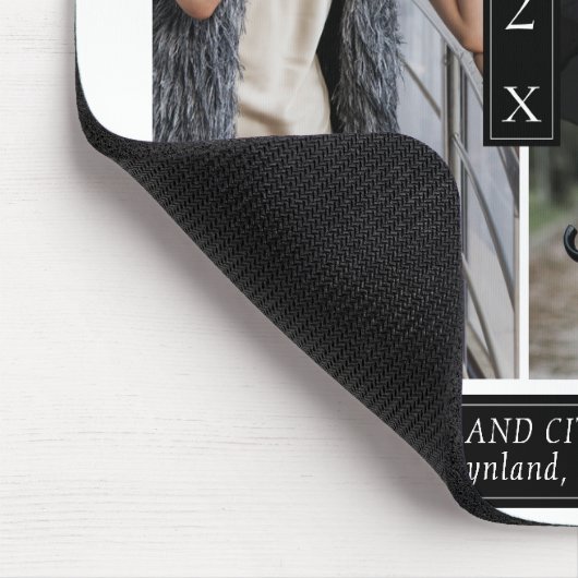 Minimale foto van zwart-wit Afstuderen Muismat (Hoek)