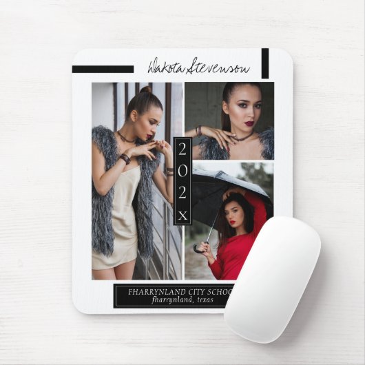 Minimale foto van zwart-wit Afstuderen Muismat (Met muis)