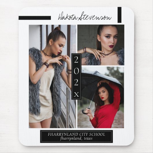 Minimale foto van zwart-wit Afstuderen Muismat (Voorkant)