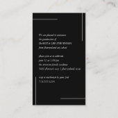 Minimale foto van zwart-wit Afstuderen Visitekaartje (Achterkant)