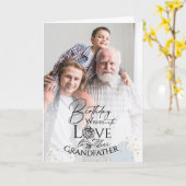 Minimale foto verjaardagscadeau grootvader kaart (Gele Bloem)