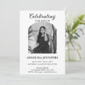 Minimale foto viering van het leven begrafenismonu kaart (Staand voorkant)