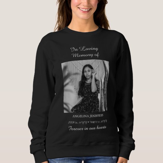 Minimale foto viering van het leven begrafenismonu trui (Voorkant)