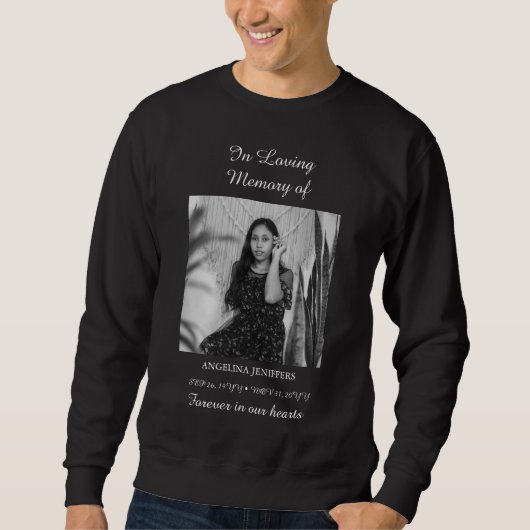 Minimale foto viering van het leven begrafenismonu trui (Voorkant)