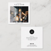 Minimale foto vierkante visitekaartje (Voorkant / Achterkant)