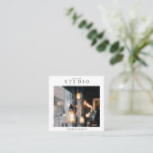 Minimale foto vierkante visitekaartje (Staand voorkant)