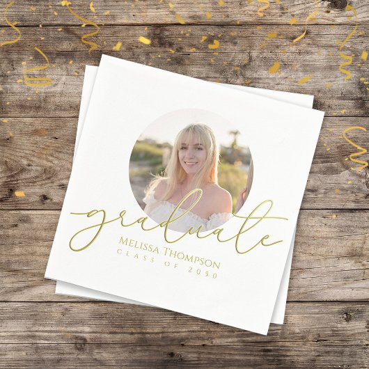 Minimale foto voor Afstudeerder Gold Calligraphy a Servet