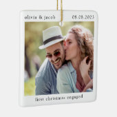 Minimale foto voor eerste kerstmis keramisch ornament (Rechts)