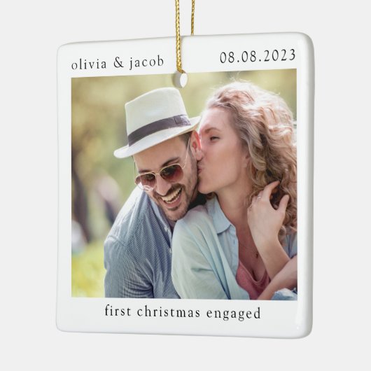 Minimale foto voor eerste kerstmis keramisch ornament (Links)