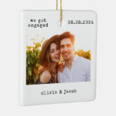 Minimale foto voor eerste kerstmis keramisch ornament (Rechts)