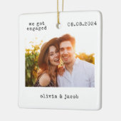 Minimale foto voor eerste kerstmis keramisch ornament (Links)