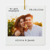 Minimale foto voor eerste kerstmis keramisch ornament (Achterkant)