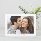 Minimale foto voor kleine downsized bruiloft aankondiging (Staand voorkant)
