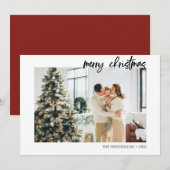 Minimale foto voor Merry Kerstpenseel Feestdagenkaart (Voorkant / Achterkant)