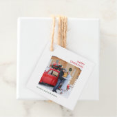 Minimale foto voor vrolijk kerstfeest bedankjes labels (In situ)