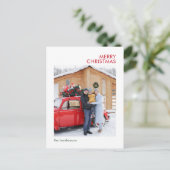 Minimale foto voor vrolijk kerstfeest feestdagenkaart (Staand voorkant)