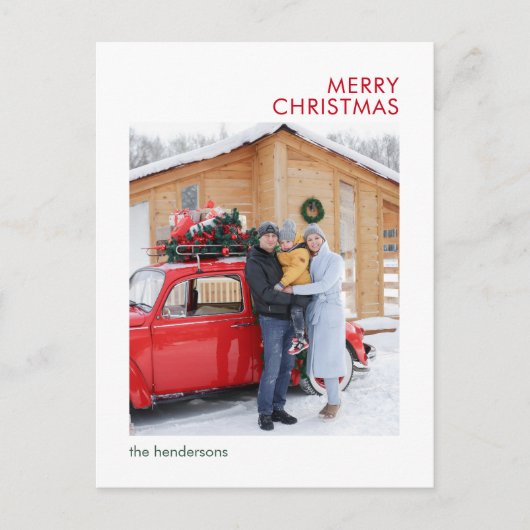 Minimale foto voor vrolijk kerstfeest feestdagenkaart (Voorkant)
