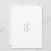 Minimale foto voor zwart-wit en aangepast monogram save the date (Achterkant)