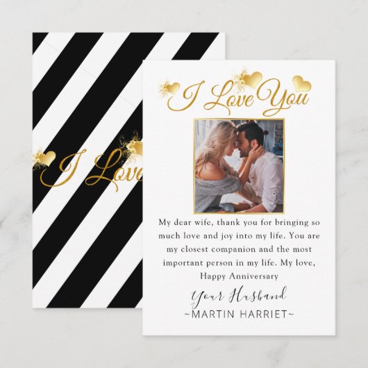 Minimale foto waarvan ik hou van je Jubileum Kaart (Voorkant / Achterkant)