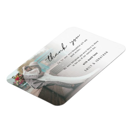 Minimale foto-weddenschap Bedankt Magneet (Linkerzijde)