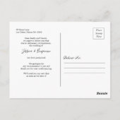 Minimale foto-weddenschap-uitstelliefde is patiënt briefkaart (Achterkant)