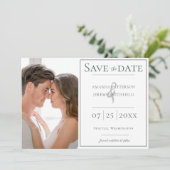 Minimale foto | White Save the Date (Staand voorkant)