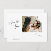 Minimale foto White Wedding Save the Date II Kaart (Voorkant / Achterkant)