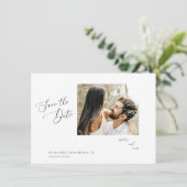 Minimale foto White Wedding Save the Date II Kaart (Staand voorkant)