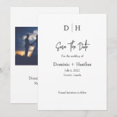 Minimale foto wit en zwart save the date (Voorkant / Achterkant)