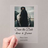 Minimale foto wit zwart klassieke elegante save th acryl uitnodigingen (Insitu (Draagbaar))