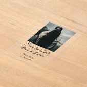 Minimale foto wit zwart klassieke elegante save th acryl uitnodigingen (Laagn)